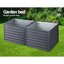 Load image into Gallery viewer, Greenfingers Garden Bed 2PCS 100X100X77CM Galvanised Steel Raised Planter
