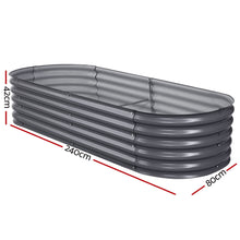 Load image into Gallery viewer, Greenfingers 240X80X42CM Galvanised Raised Garden Bed Steel Instant Planter

