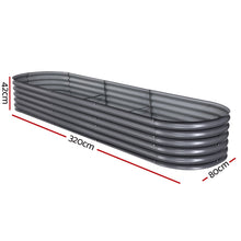 Load image into Gallery viewer, Greenfingers 320X80X42CM Galvanised Raised Garden Bed Steel Instant Planter
