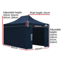 Load image into Gallery viewer, 3x4.5m Folding Wedding Tent Gazebo - Navy
