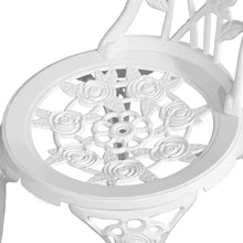 Load image into Gallery viewer, Gardeon Outdoor Furniture Chairs Table 3pc Aluminium Bistro White
