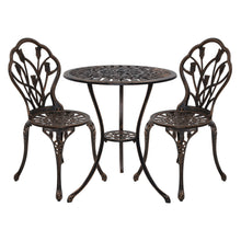 Load image into Gallery viewer, Gardeon 3PC Outdoor Setting Cast Aluminium Bistro Table Chair Patio Bronze
