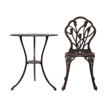 Load image into Gallery viewer, Gardeon 3PC Outdoor Setting Cast Aluminium Bistro Table Chair Patio Bronze
