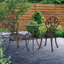 Load image into Gallery viewer, Gardeon 3PC Outdoor Setting Cast Aluminium Bistro Table Chair Patio Bronze
