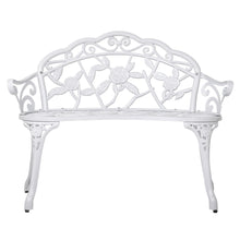 Load image into Gallery viewer, Weatherproof Victorian Cast Iron Garden Bench – White

