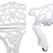 Load image into Gallery viewer, Weatherproof Victorian Cast Iron Garden Bench – White
