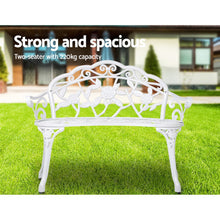 Load image into Gallery viewer, Weatherproof Victorian Cast Iron Garden Bench – White
