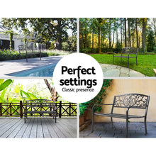 Load image into Gallery viewer, Classy Cast Iron Garden Bench - Black
