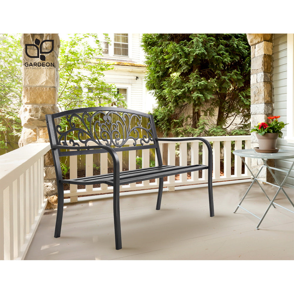 Classy Cast Iron Garden Bench - Black