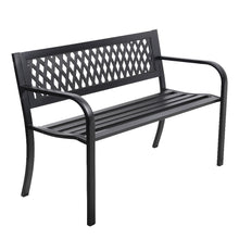 Load image into Gallery viewer, Weatherproof Cast Iron Modern Garden Bench - Black
