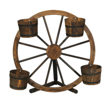 Load image into Gallery viewer, Gardeon Garden Ornaments Decor Wooden Wagon Wheel Rustic Outdoor Planter flower
