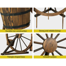 Load image into Gallery viewer, Gardeon Garden Ornaments Decor Wooden Wagon Wheel Rustic Outdoor Planter flower
