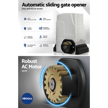 Load image into Gallery viewer, Lockmaster Automatic Sliding Gate Opener Kit 4M 1800KG
