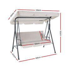 Load image into Gallery viewer, Gardeon Outdoor Swing Chair Hammock 3 Seater Garden Canopy Bench Seat Backyard
