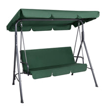 Load image into Gallery viewer, 3 Seater Garden Backyard Canopy Swing Chair - Dark Green
