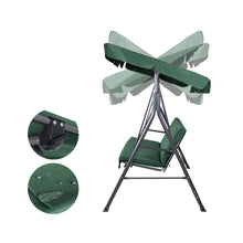Load image into Gallery viewer, 3 Seater Garden Backyard Canopy Swing Chair - Dark Green
