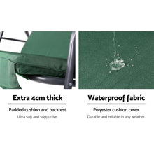 Load image into Gallery viewer, 3 Seater Garden Backyard Canopy Swing Chair - Dark Green
