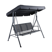 Load image into Gallery viewer, 3 Seater Garden Patio Backyard Canopy Swing Chair - Black
