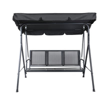Load image into Gallery viewer, 3 Seater Garden Patio Backyard Canopy Swing Chair - Black
