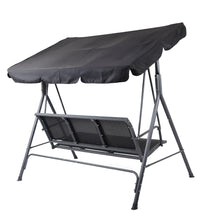 Load image into Gallery viewer, 3 Seater Garden Patio Backyard Canopy Swing Chair - Black
