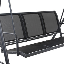 Load image into Gallery viewer, 3 Seater Garden Patio Backyard Canopy Swing Chair - Black
