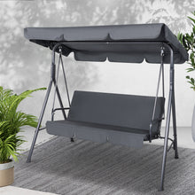 Load image into Gallery viewer, Gardeon Outdoor Swing Chair Hammock Bench Seat Canopy Cushion Furniture Grey
