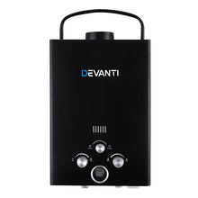 Load image into Gallery viewer, Devanti Portable Gas Water Heater 8L/Min With Pump LPG System Black
