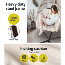 Load image into Gallery viewer, Exotic Wicker Rattan Egg Hanging Pod Swing Chair with Stand - Latte
