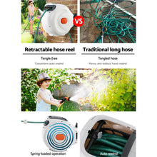 Load image into Gallery viewer, Greenfingers Retractable Hose Reel 30M Garden Water Spray Gun Auto Rewind
