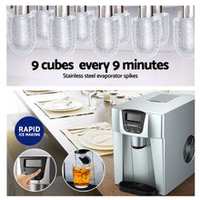 Load image into Gallery viewer, 2L Compact and portable Ice Cuber Maker &amp; Water Dispenser - Silver

