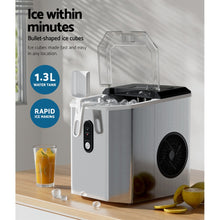 Load image into Gallery viewer, Devanti Portable Ice Maker Machine Ice Cube 12kg Bar Countertop Stainless Steel
