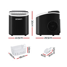 Load image into Gallery viewer, Devanti Portable Ice Maker Machine Ice Cube Tray 12kg Bar Countertop Black

