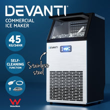 Load image into Gallery viewer, Devanti Commercial Ice Maker Machine 45kg Ice Cube Tray Bar Stainless Steel
