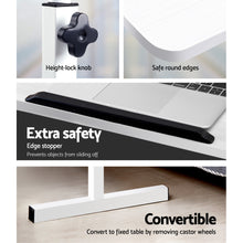 Load image into Gallery viewer, Portable Mobile Laptop Desk Notebook Computer Height Adjustable Table Sit Stand Study Office Work White
