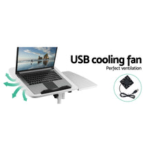 Load image into Gallery viewer, Adjustable Computer Stand with Cooler Fan - White

