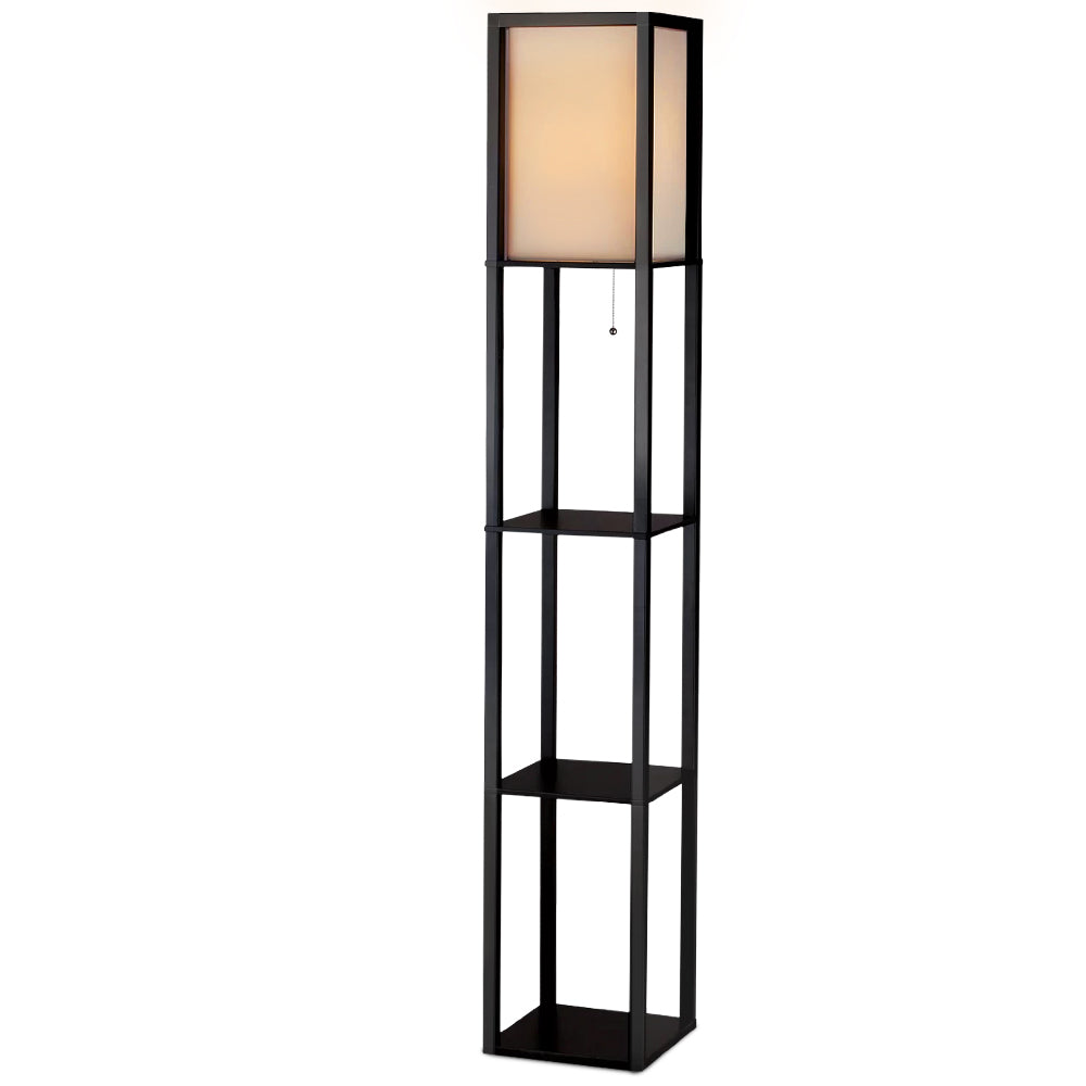 Vintage Floor Lamp With Storage Shelf LED Lamp - Black