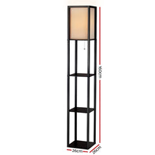 Load image into Gallery viewer, Vintage Floor Lamp With Storage Shelf LED Lamp - Black
