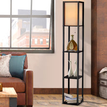 Load image into Gallery viewer, Vintage Floor Lamp With Storage Shelf LED Lamp - Black
