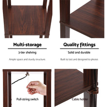 Load image into Gallery viewer, Artiss Floor Lamp 3 Tier Shelf Storage LED Light Stand Home Room Pattern Brown
