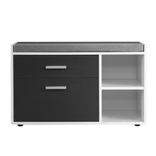 Load image into Gallery viewer, Artiss Shoe Cabinet Bench Shoes Storage Organiser Rack Wooden Cupboard Fabric Seat Adjustable Shelf

