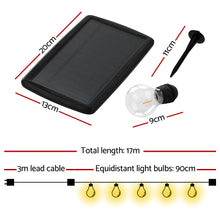 Load image into Gallery viewer, Jingle Jollys 17m Solar Festoon Lights Outdoor LED String Light Xmas Party 2pcs

