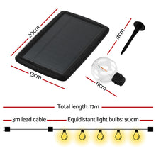 Load image into Gallery viewer, Jingle Jollys 17m Solar Festoon Lights Outdoor LED String Light Christmas 2 Pack
