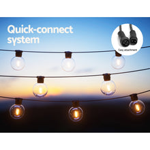Load image into Gallery viewer, Jingle Jollys 50m Solar Festoon Lights Outdoor LED String Light Wedding Party

