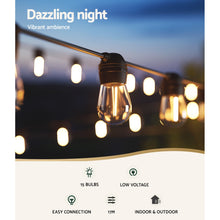 Load image into Gallery viewer, Jingle Jollys 17m Solar Festoon Lights Outdoor LED String Light Party 2 Pack
