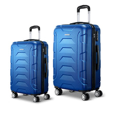 Load image into Gallery viewer, Wanderlite 2pc Luggage Travel Sets Suitcase Trolley TSA Lock Blue
