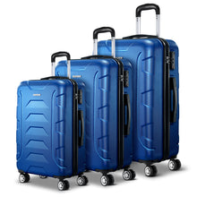 Load image into Gallery viewer, Wanderlite 3pc Luggage Travel Sets Suitcase Trolley TSA Lock Blue
