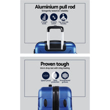 Load image into Gallery viewer, Wanderlite 3pc Luggage Travel Sets Suitcase Trolley TSA Lock Blue
