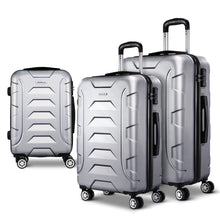 Load image into Gallery viewer, Wanderlite 3pc Luggage Travel Sets Suitcase Trolley TSA Lock Silver
