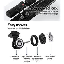 Load image into Gallery viewer, Wanderlite 3pc Luggage Travel Sets Suitcase Trolley TSA Lock Silver

