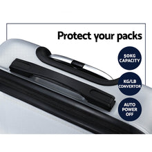 Load image into Gallery viewer, Wanderlite 3pc Luggage Travel Sets Suitcase Trolley TSA Lock Silver
